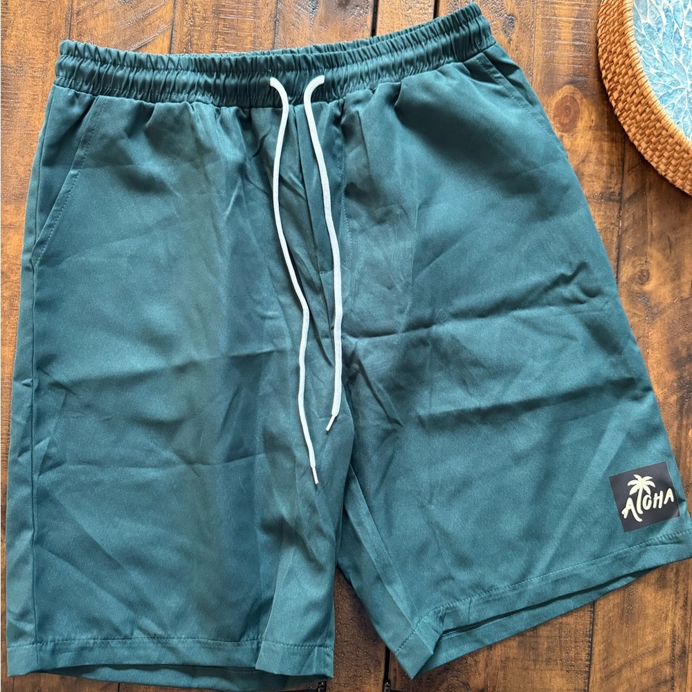 SHEIN Teal Drawstring Shorts